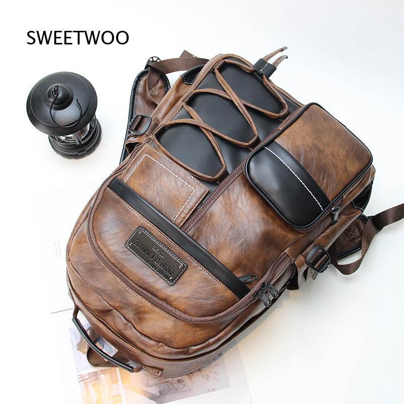 حقيبة ظهر رجالية من الجلد الصن - مراجعة Leather Backpack Vintage وسعره