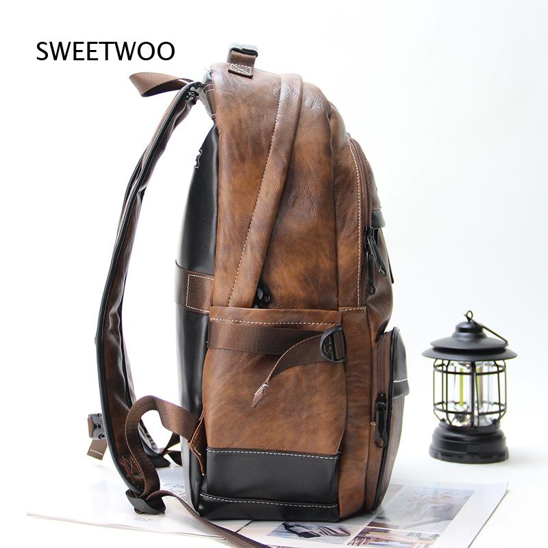 حقيبة ظهر رجالية من الجلد الصن - مراجعة Leather Backpack Vintage وسعره